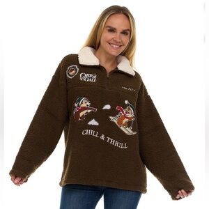 Chip & Dale 'Chill & Thrill' Brown Sherpa Pullover